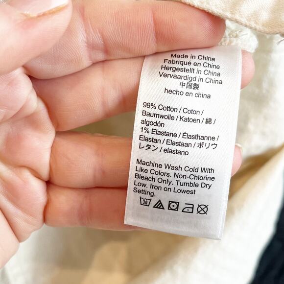 J. Crew Textured Denim Mini Skirt Gold Buttons Ecru Cream 31 / 12 - Picture 5 of 8